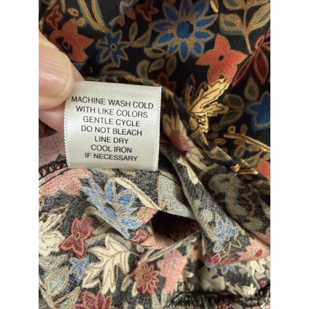 Womens Ditsy Floral Y2K Midi Skirt Sz 4 Whimsical Garden Cottage Rayon Flutter - Picture 10 of 10